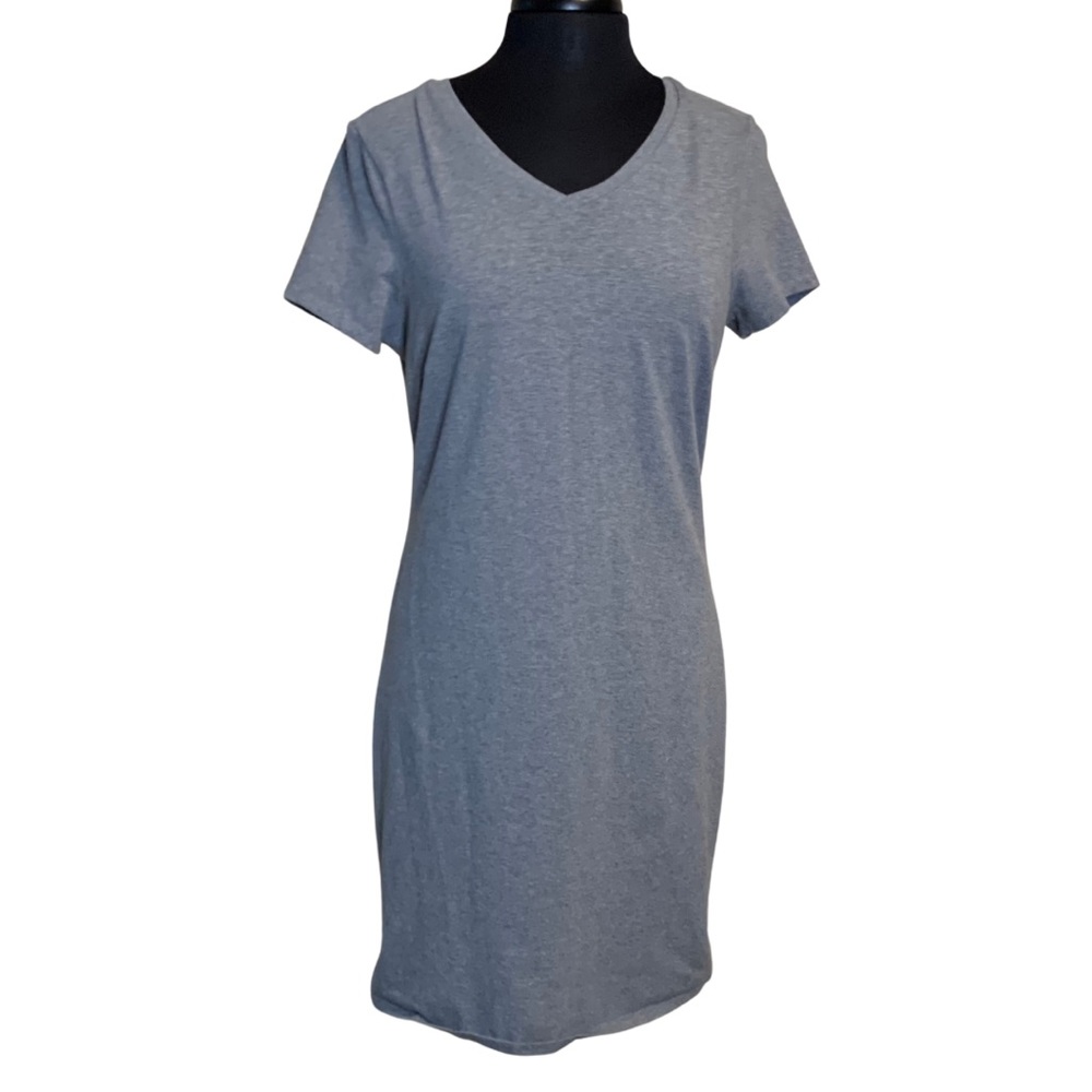 Old Navy Heather Gray V-Neck T-Shirt Dress